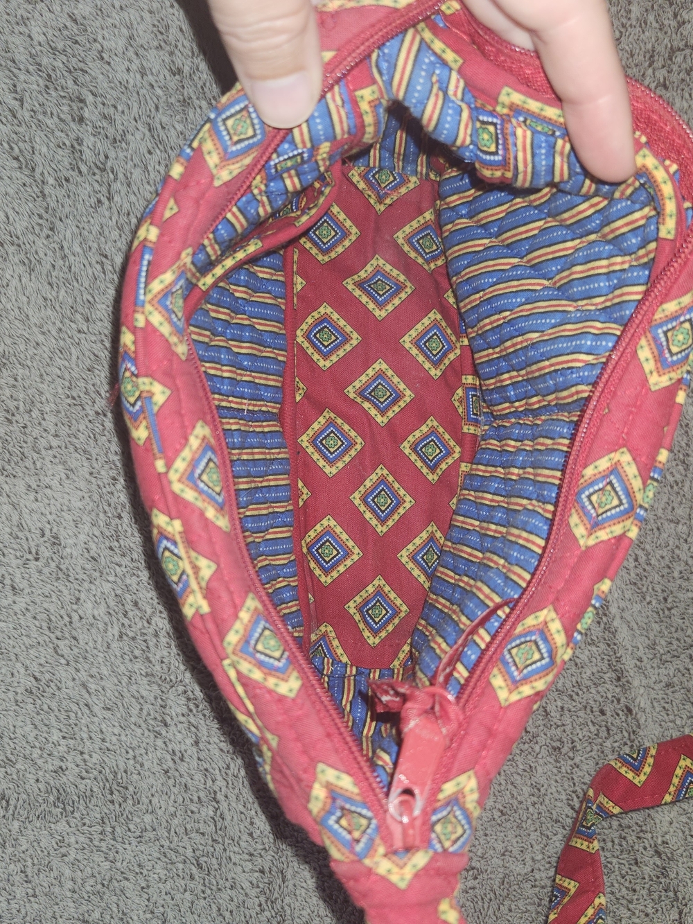 Vera Bradley Crossbody OR Shoulder Bag, RETIRED, Villa Red, Hard To Find - Picture 5 of 7